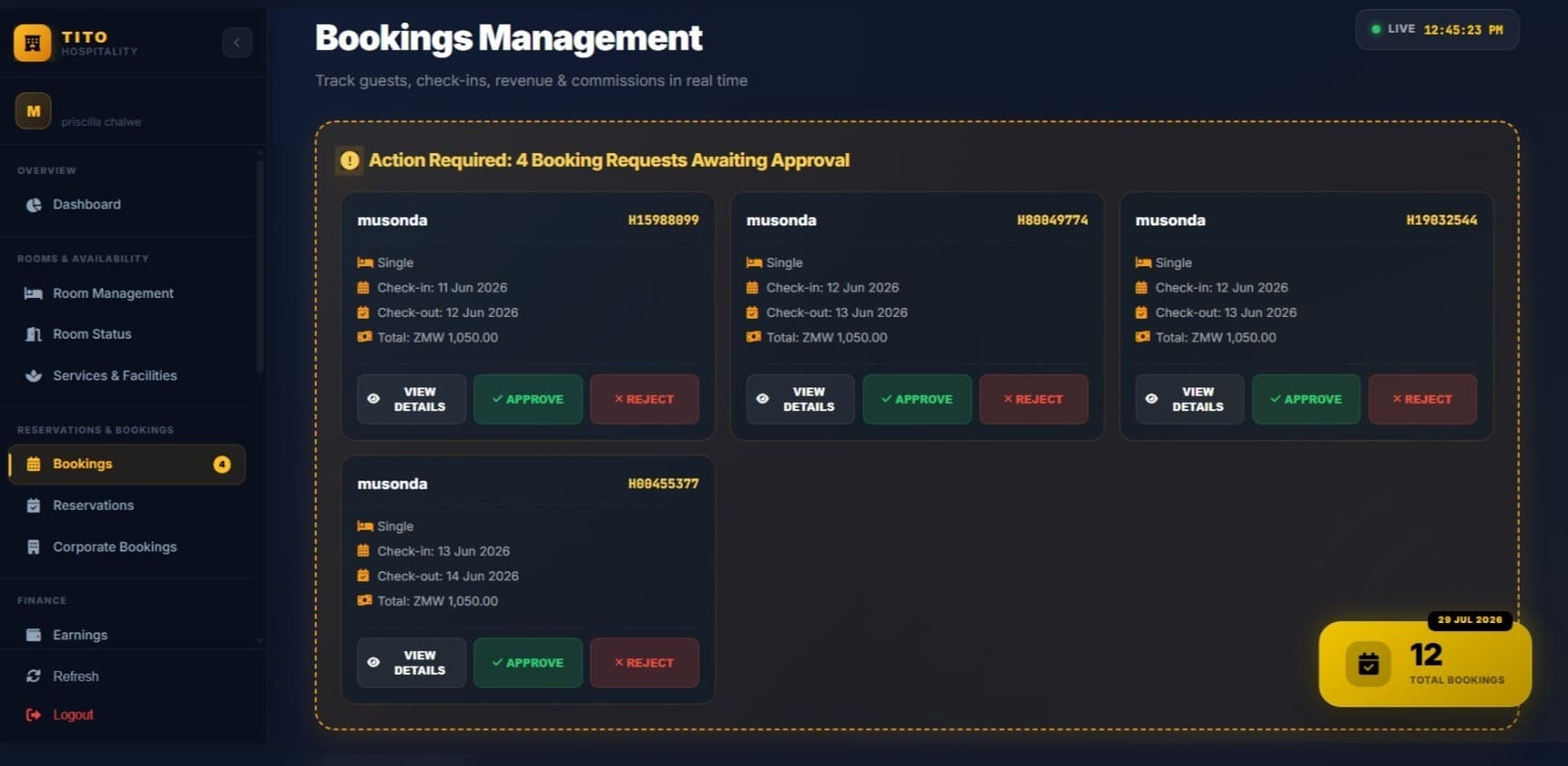 Room Bookings